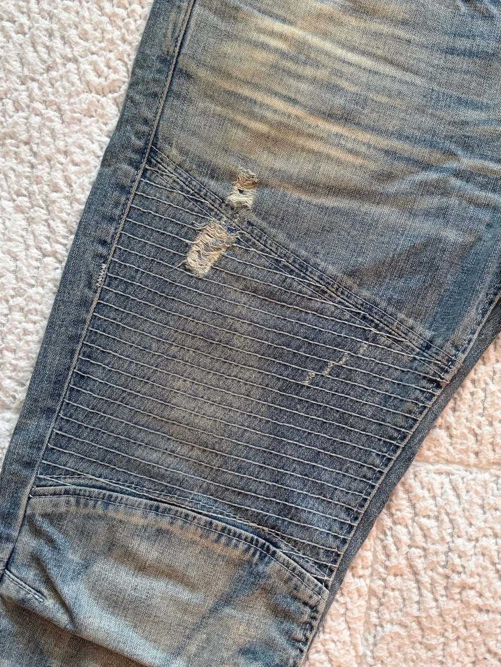 True Religion Men's Skinny Fit Distressed Blue Jeans Size 33